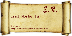 Erni Norberta névjegykártya